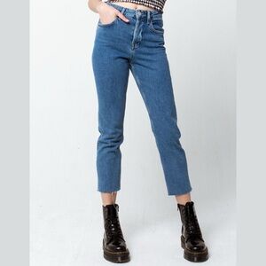 BDG Dillon Jeans Sz 27 High Waist Denim Button Fly Raw Hem straight leg